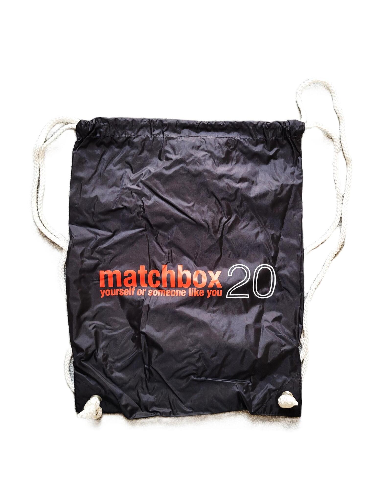 Matchbox 20 Drawstring Backpack Bag Black Promo Cinch Sack